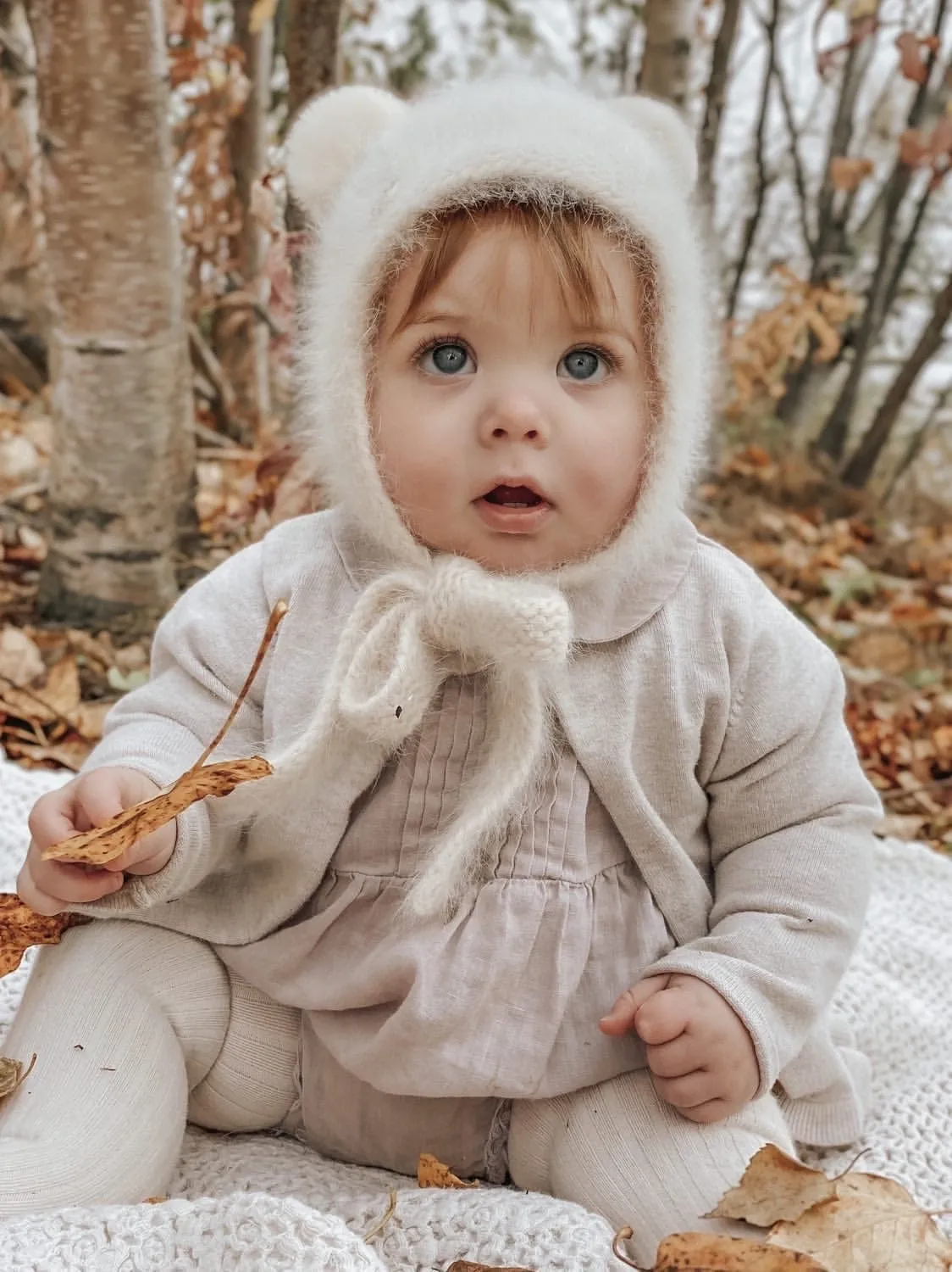 Oatmeal Cashmere Teddy Hat