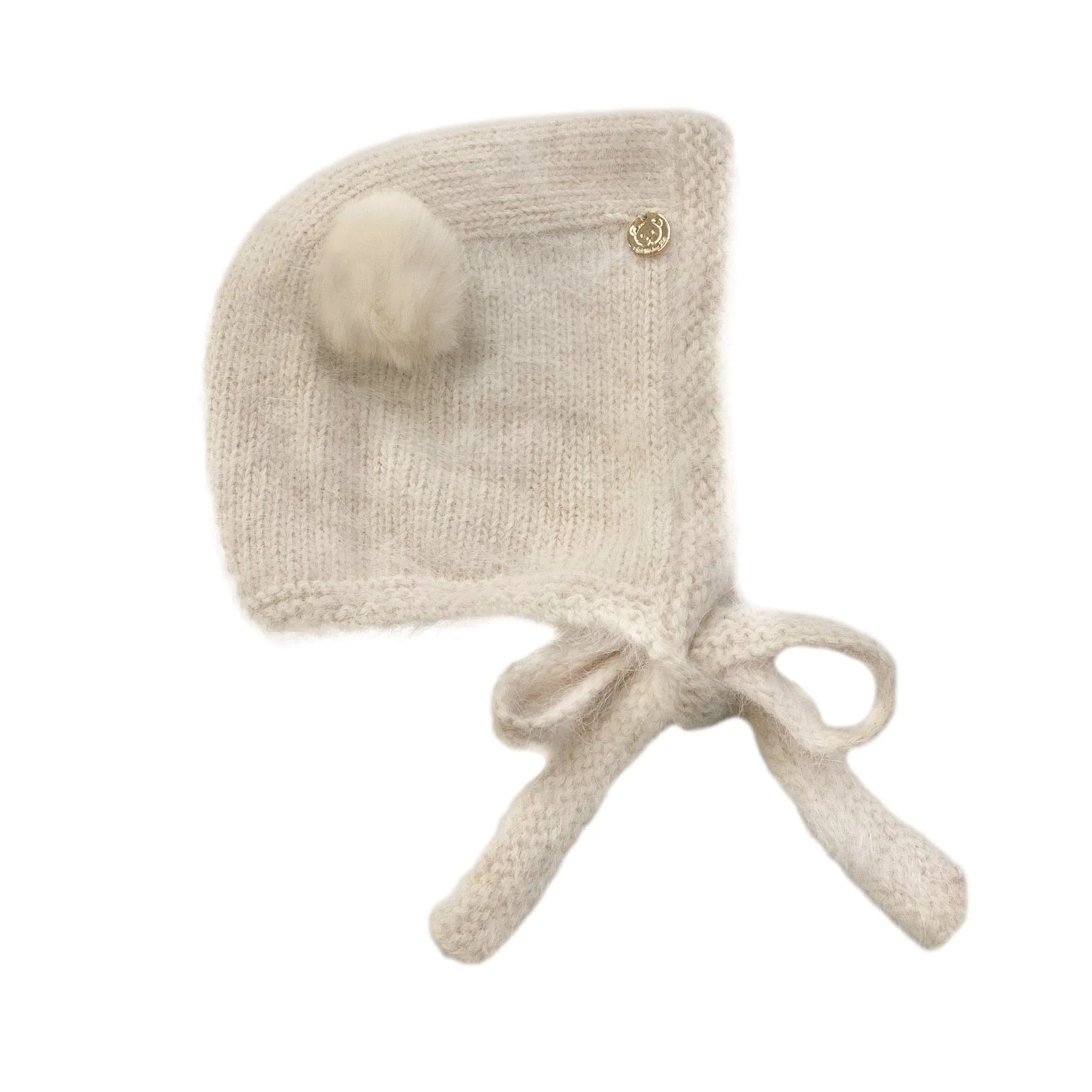 Oatmeal Cashmere Teddy Hat