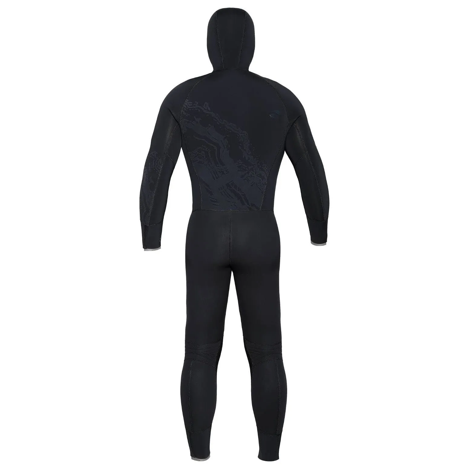 Open Box Bare 8/7mm Mens Velocity Hooded Semi Dry Wetsuit -Black-X-Large