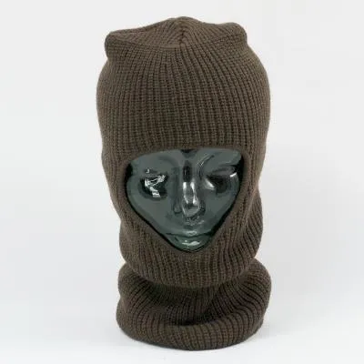 Open Face Balaclava in Acrylic. Olive.