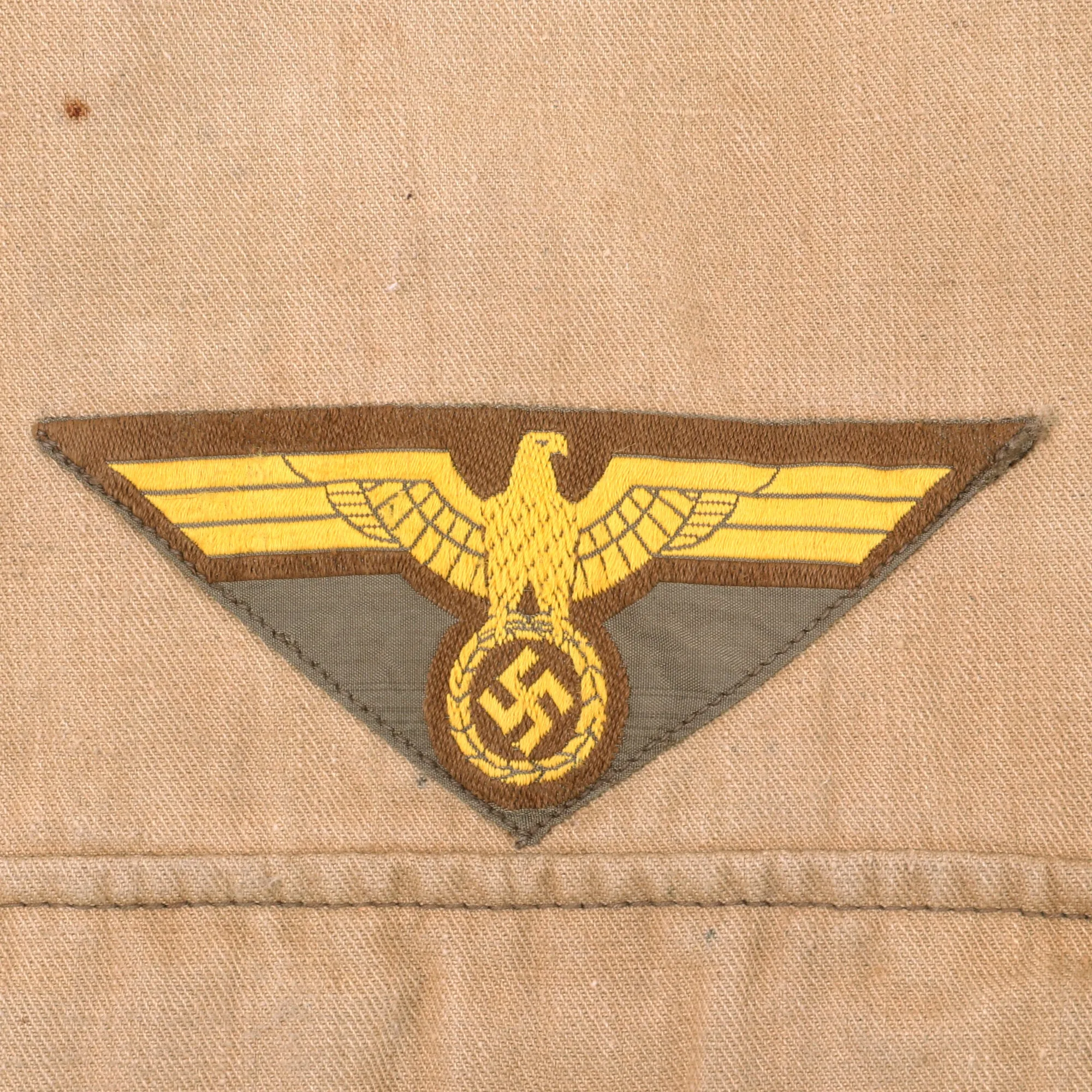 Original German WWII Kriegsmarine Tropical Tan Flugmeldefeldwebel Aircraft Warning Petty Officer 1st Class Field Service Shirt