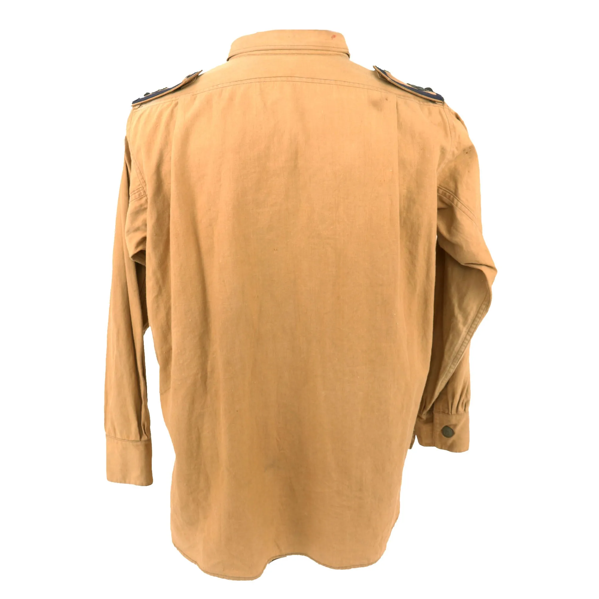 Original German WWII Kriegsmarine Tropical Tan Flugmeldefeldwebel Aircraft Warning Petty Officer 1st Class Field Service Shirt