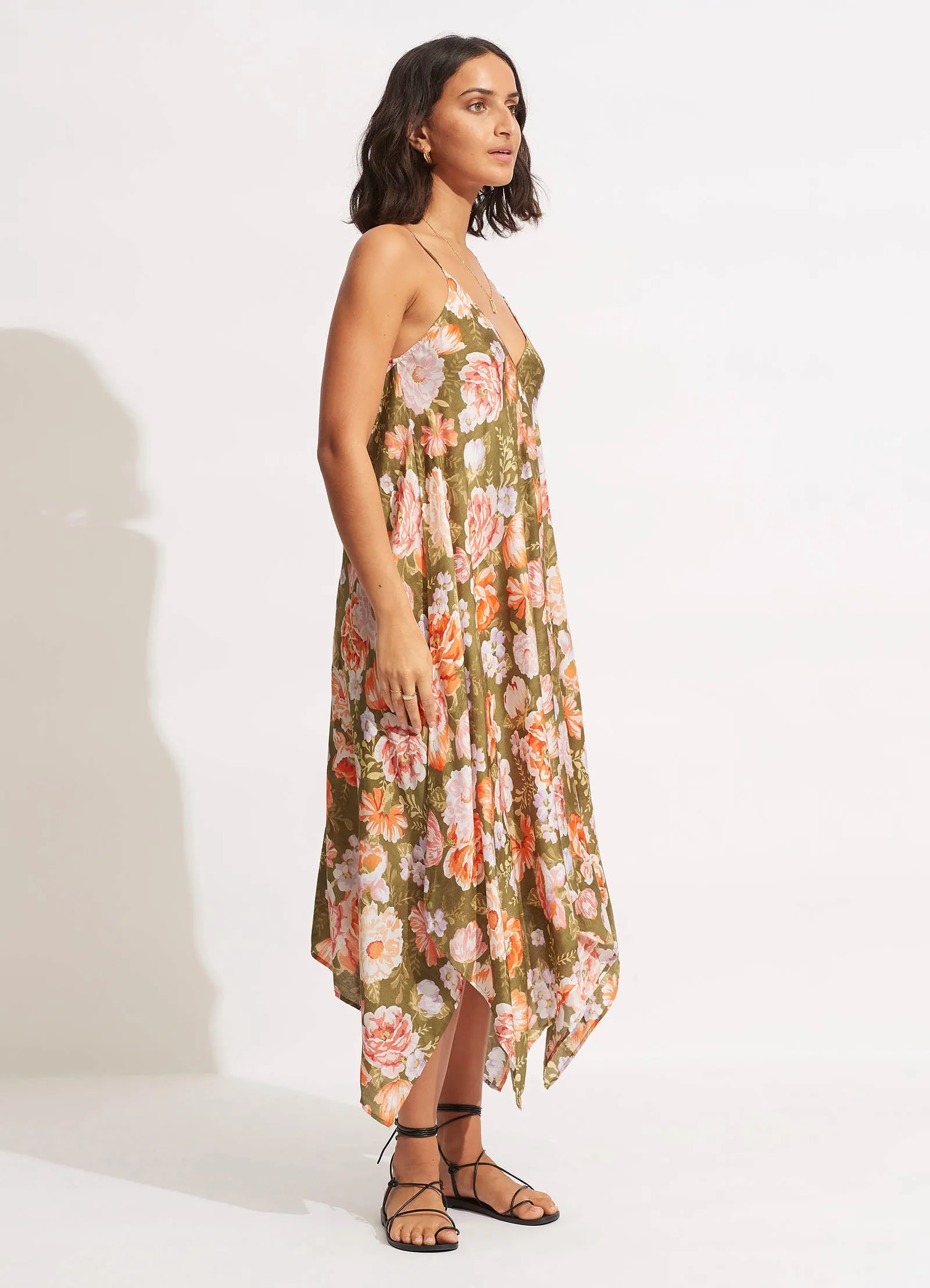 Paradise Garden Scarf Dress  - Avocado