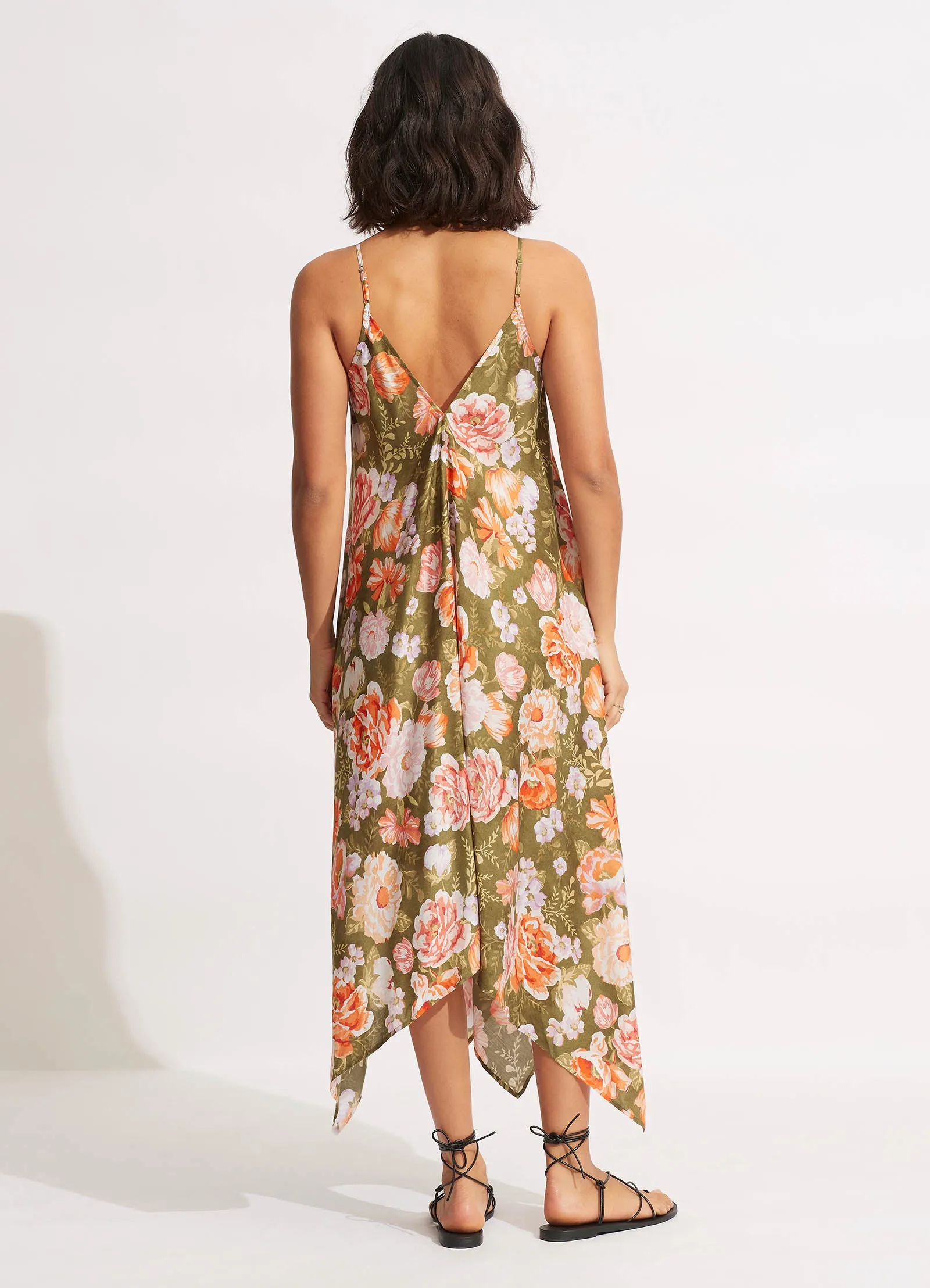 Paradise Garden Scarf Dress  - Avocado