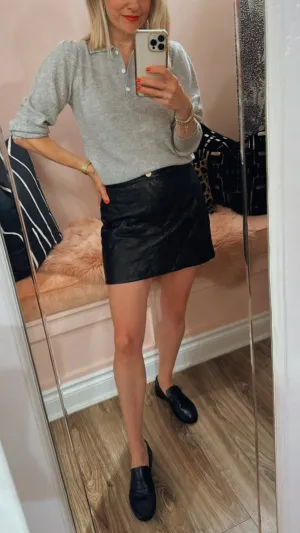 Quilted Leather Mini Skirt