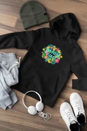 "TROPICAL VIBES" - WINTER UNISEX HOODIES (BLACK)