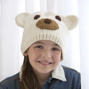 Red Heart Knit Polar Bear Hat