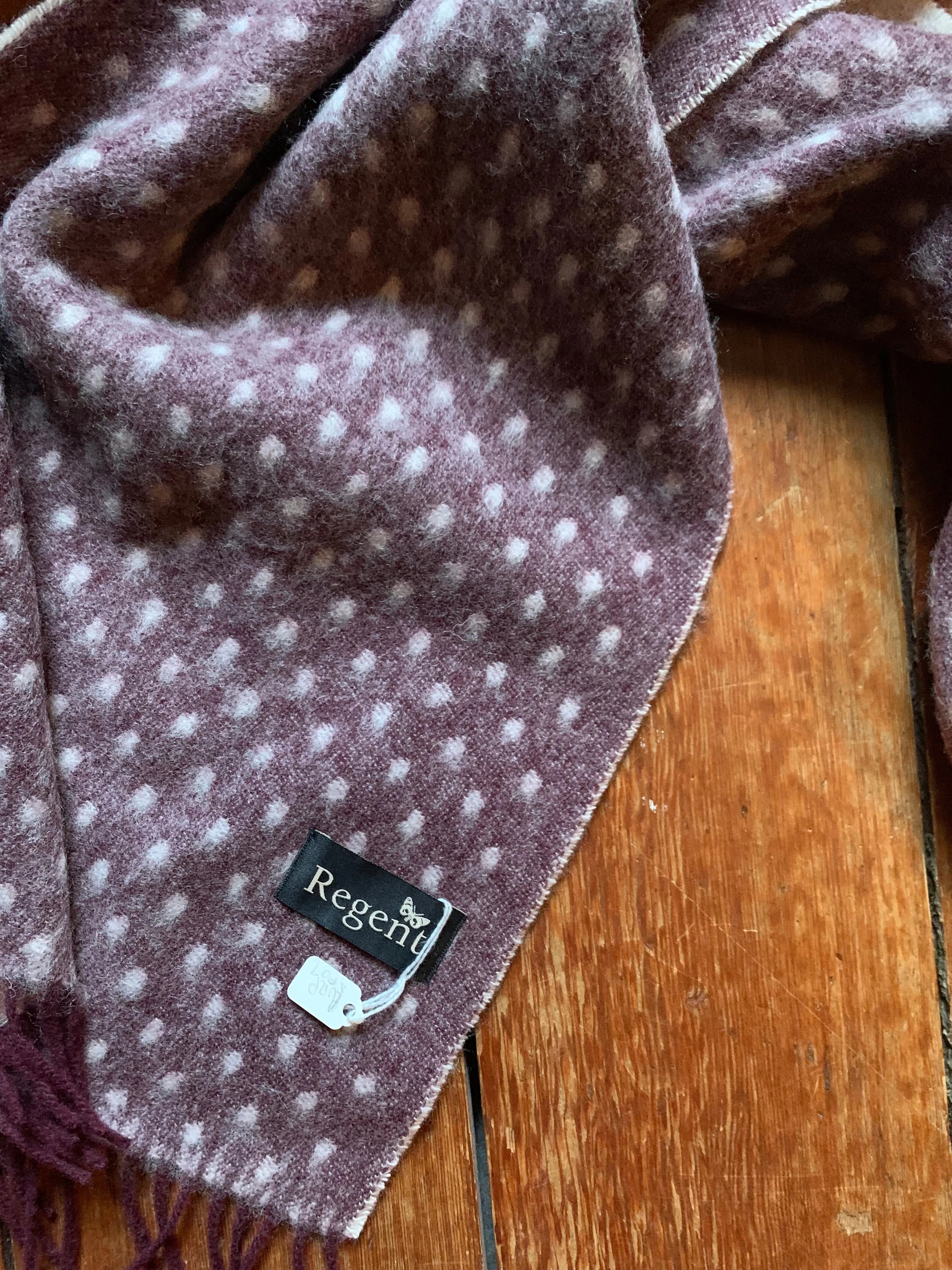 Regent - Scarf - Merino Wool - Pale Purple with Spots