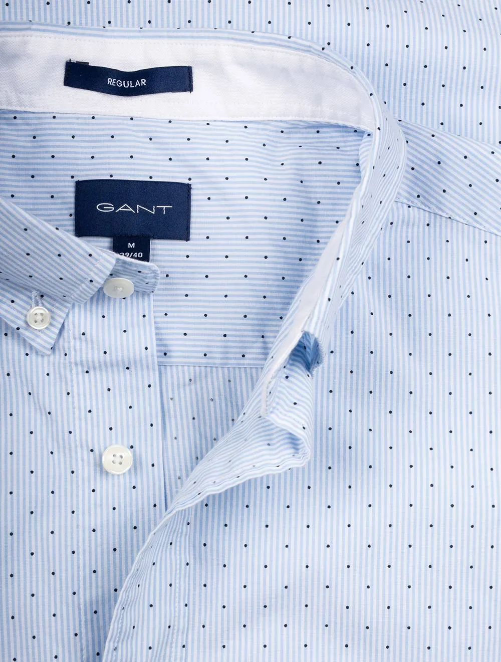 Regular Banker Dot Buttondown Capri Blue