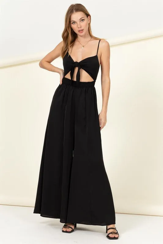 Remember Me Front Sash Cutout Jumpsuit