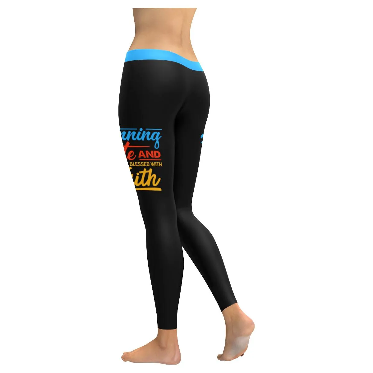 Running Late & Blessed With Faith Soft Leggings For Women Christian - Christian Leggings For Women