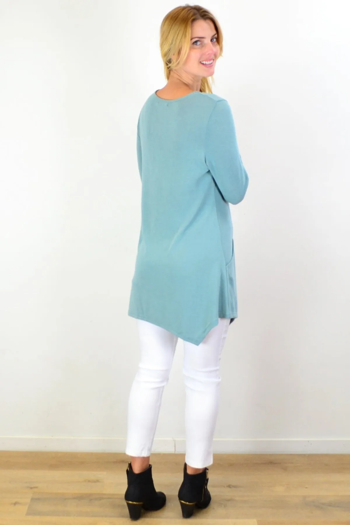 Sage Green Knit Tunic Top