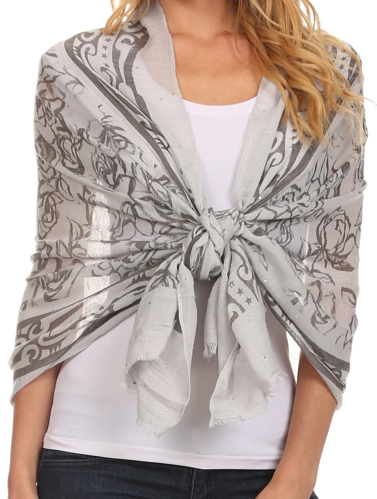 Sakkas Hillary summer breeze lightweight flowing sheer gauze wrap scarf