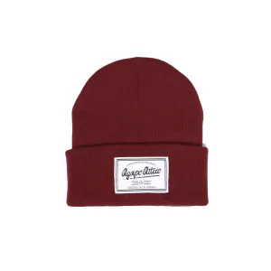 Script Patch Beanie in Maroon