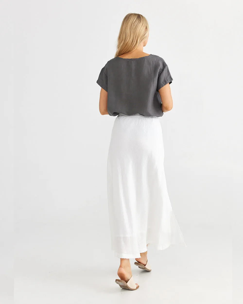 Shanty Sicily Skirt White Linen