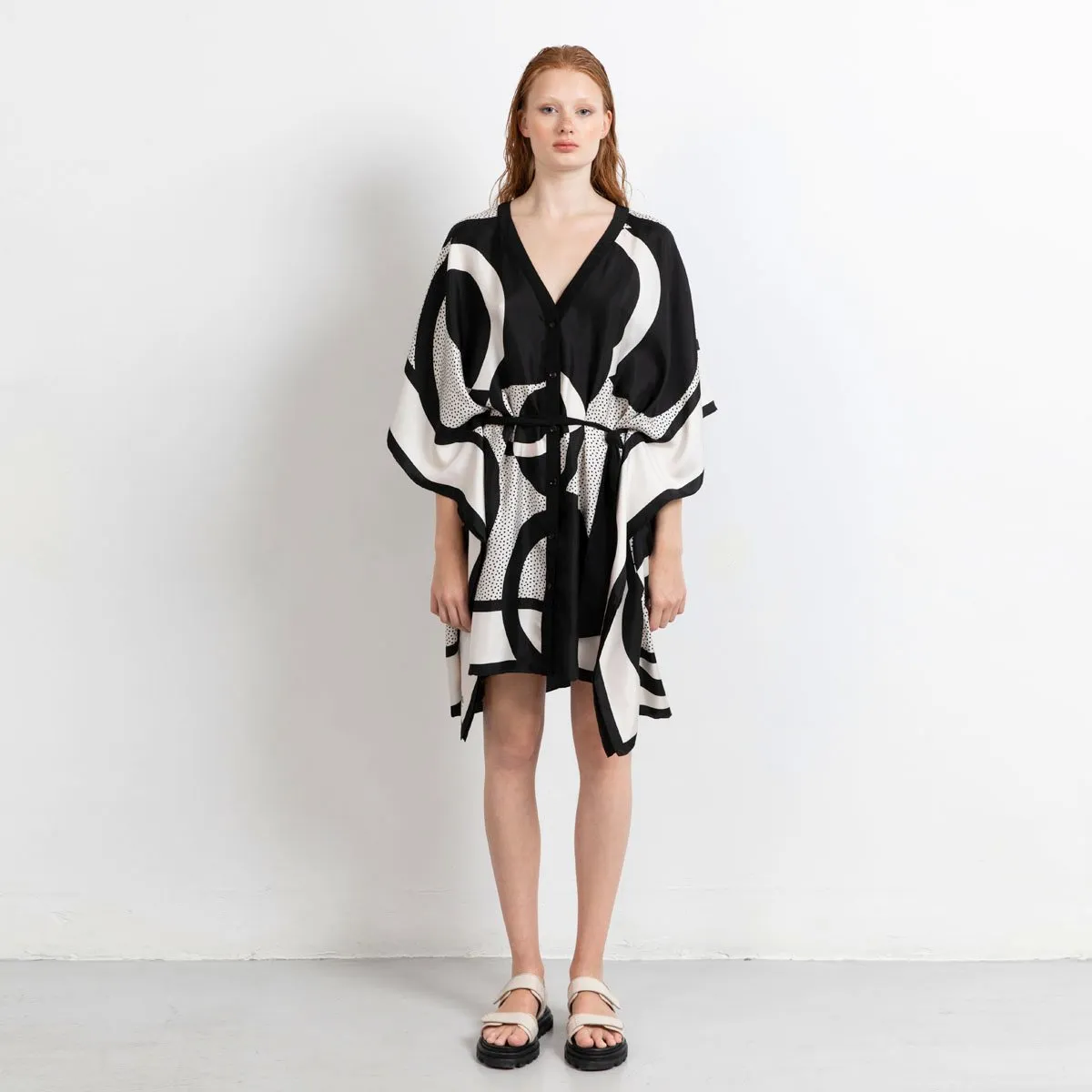 Short Graphic Scarf Print Dress