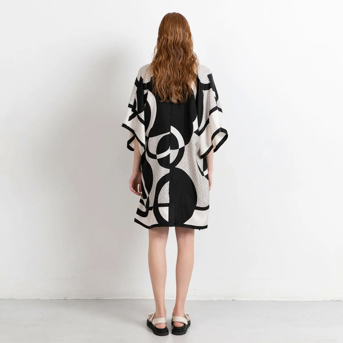 Short Graphic Scarf Print Dress