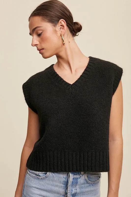 Soft Touch Cropped Knit Vest