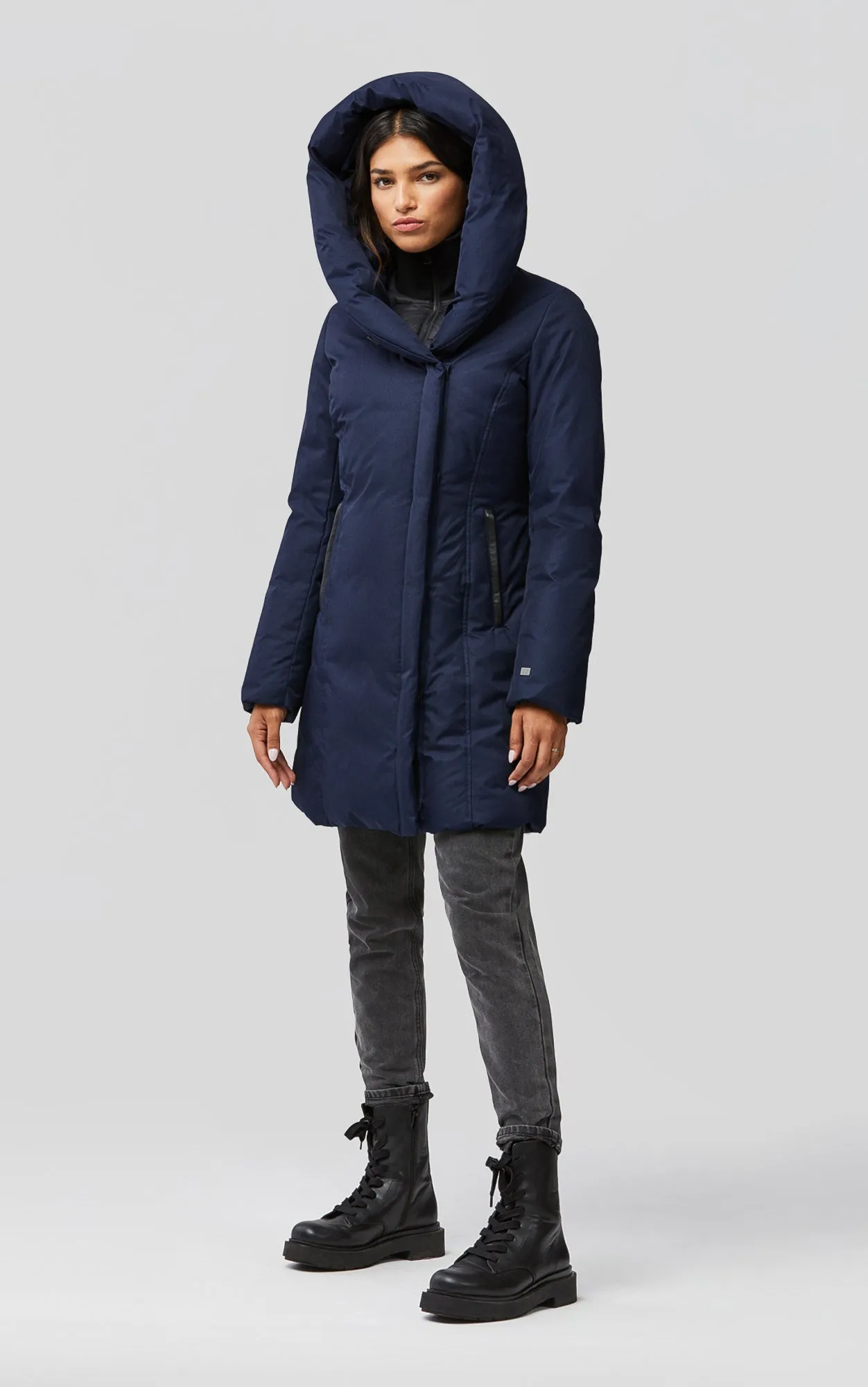 SOIA&KYO CAMELIA - Slim-Fit Classic Down Coat With Large Hood