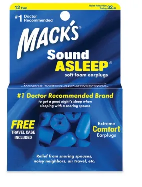 SoundAsleep® Soft Foam Earplugs - 12-pair Box with Travel Case