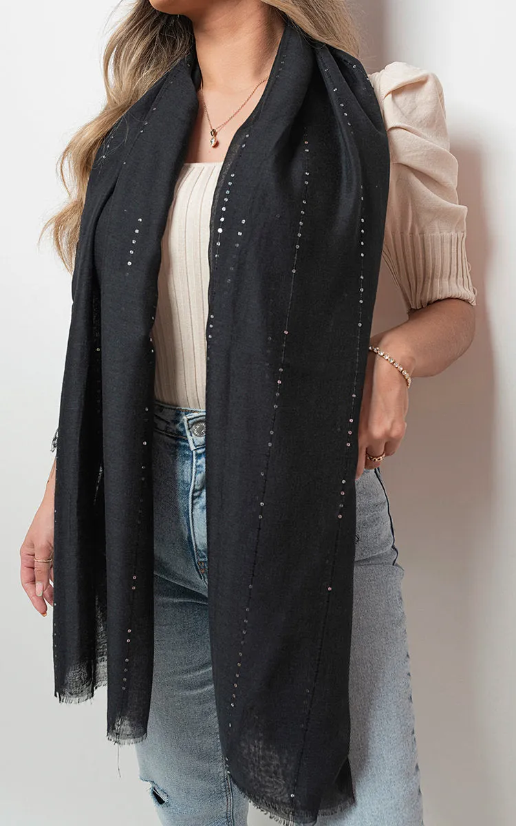 Sparkle Sequin Crinkle Wrap Scarf