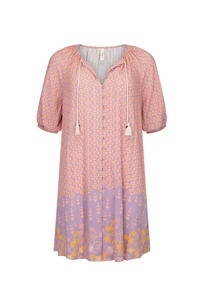 Spell - Sweet Nothings Button Through Tunic Dress - Sugar Plum