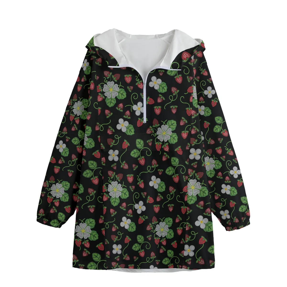 Strawberry Dreams Midnight Unisex Windbreaker Long Jacket