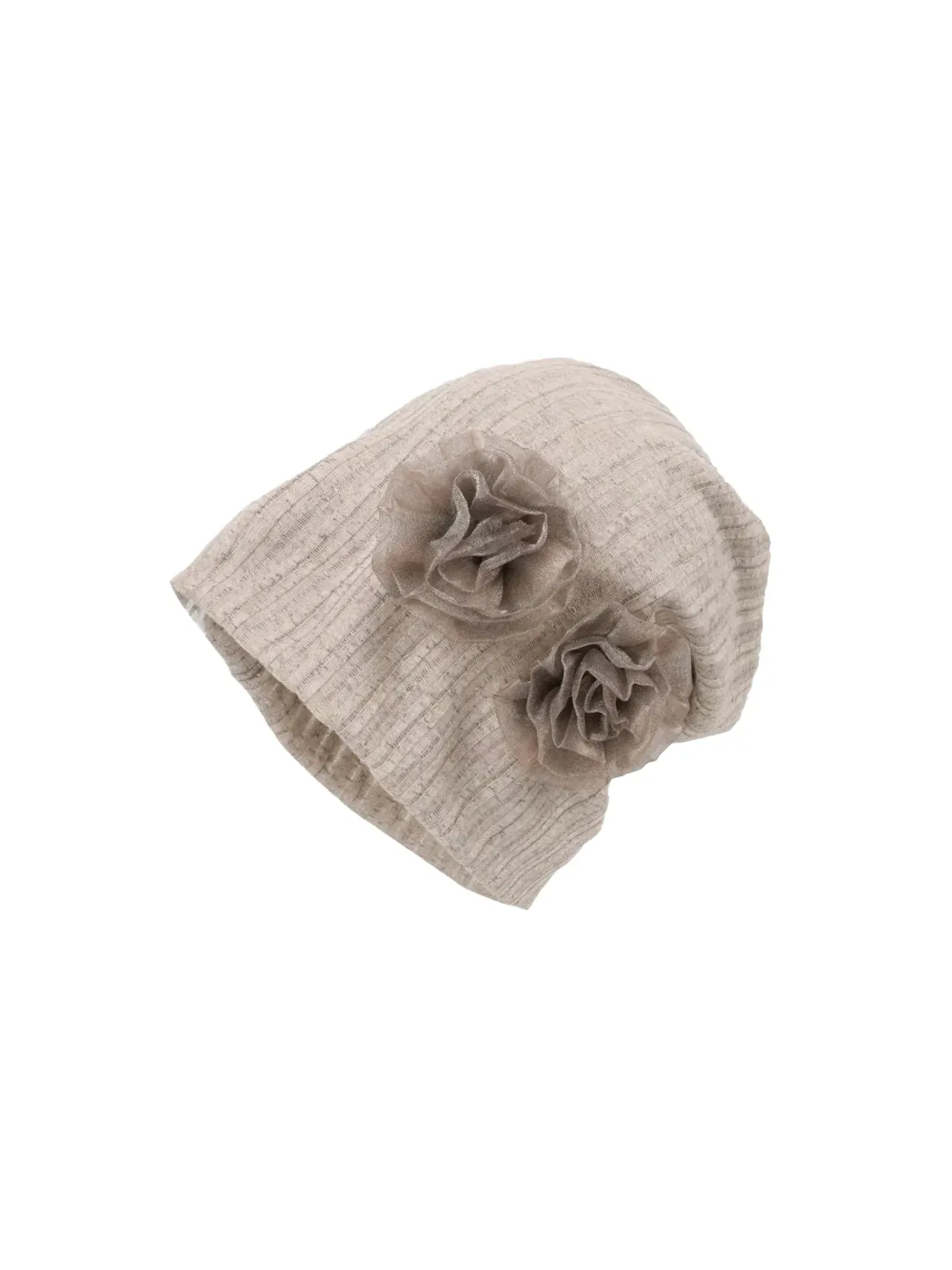 TAVIMART  -  Harajuku Three-dimensional Rose Flower Knitted Pullover Hat Niche Fashion Spring and Autumn Solid Color Women Skull Beanie Cap