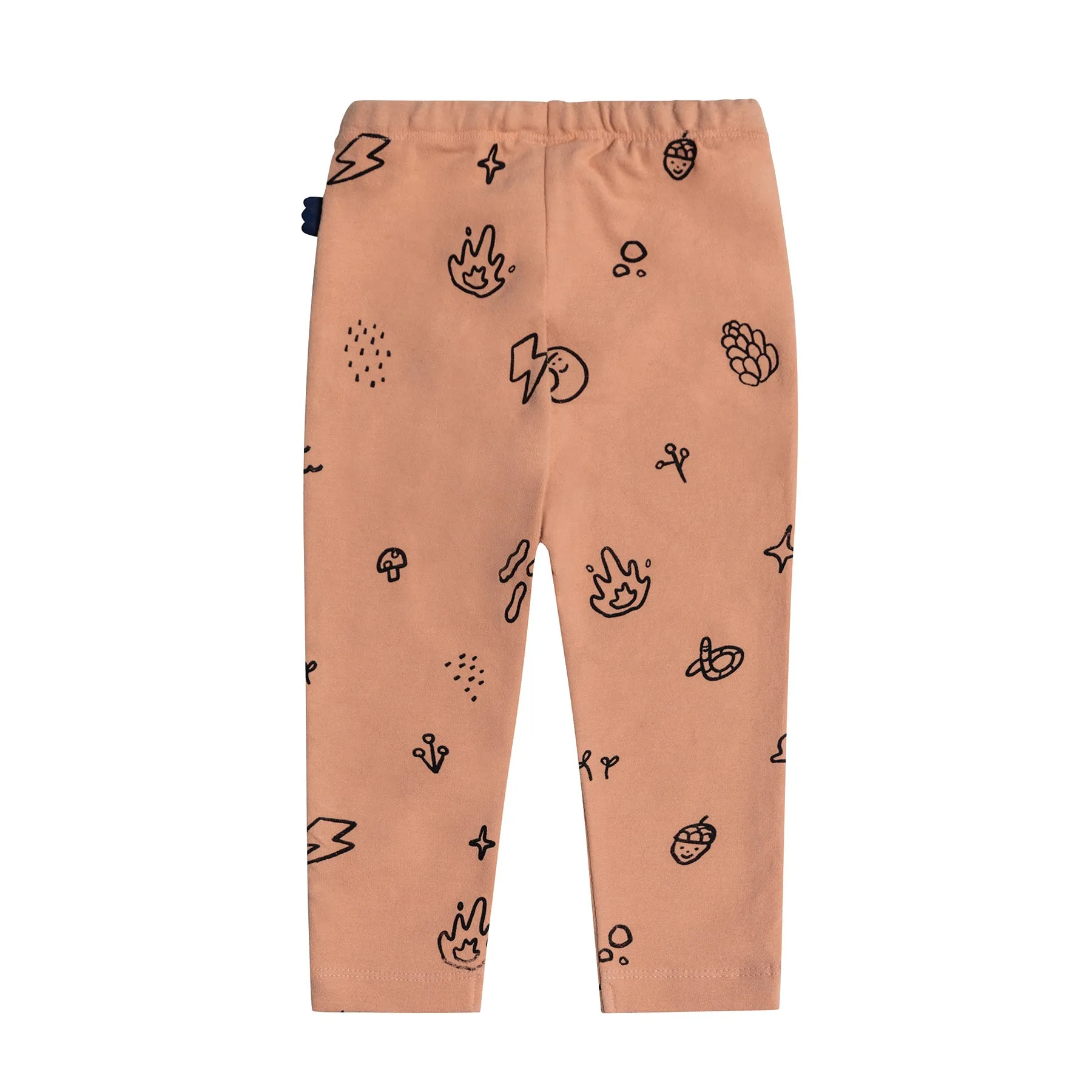 Terracoral Doodles Print Baby Leggings