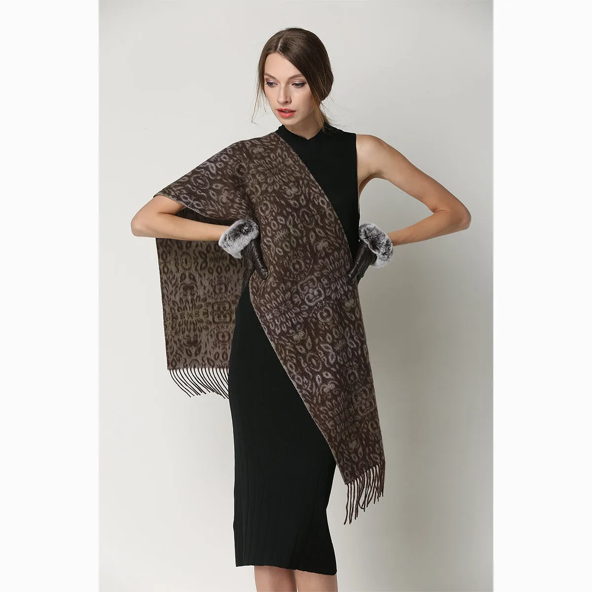 Ugg Cashmere & Wool Scarf Chocolate and Tan