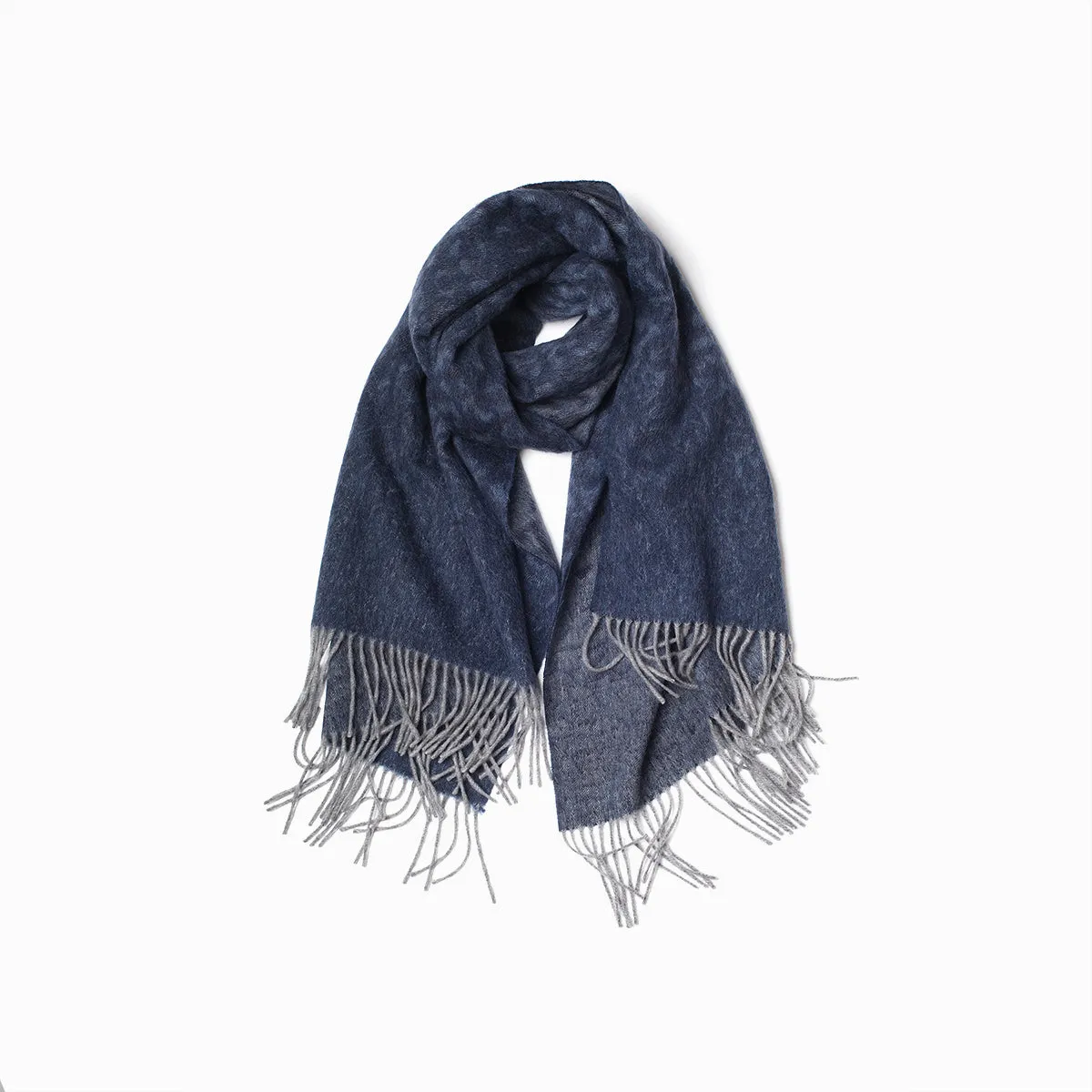 Ugg Cashmere & Wool Wrap Navy and Grey