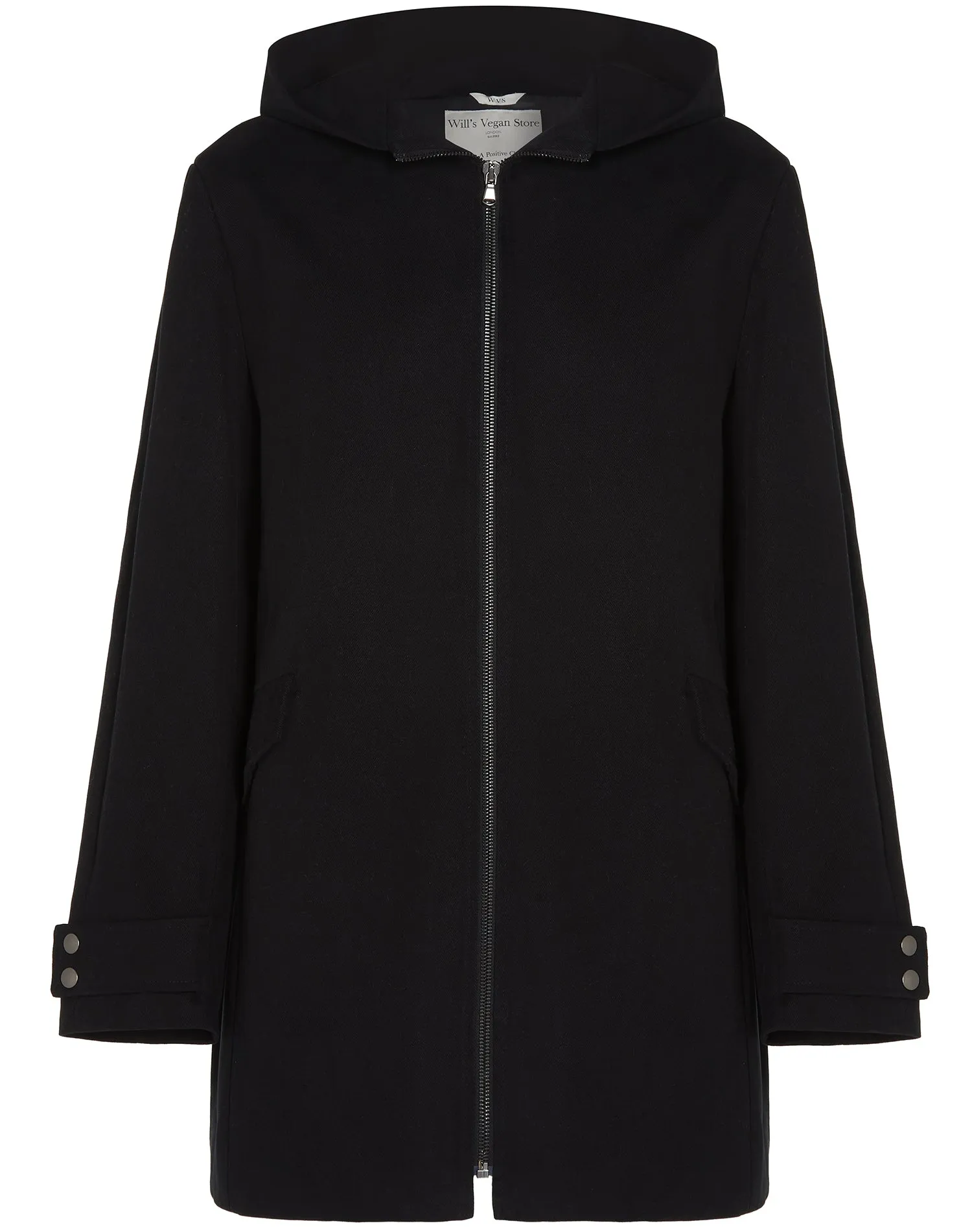 Vegan Wool Hooded Coat