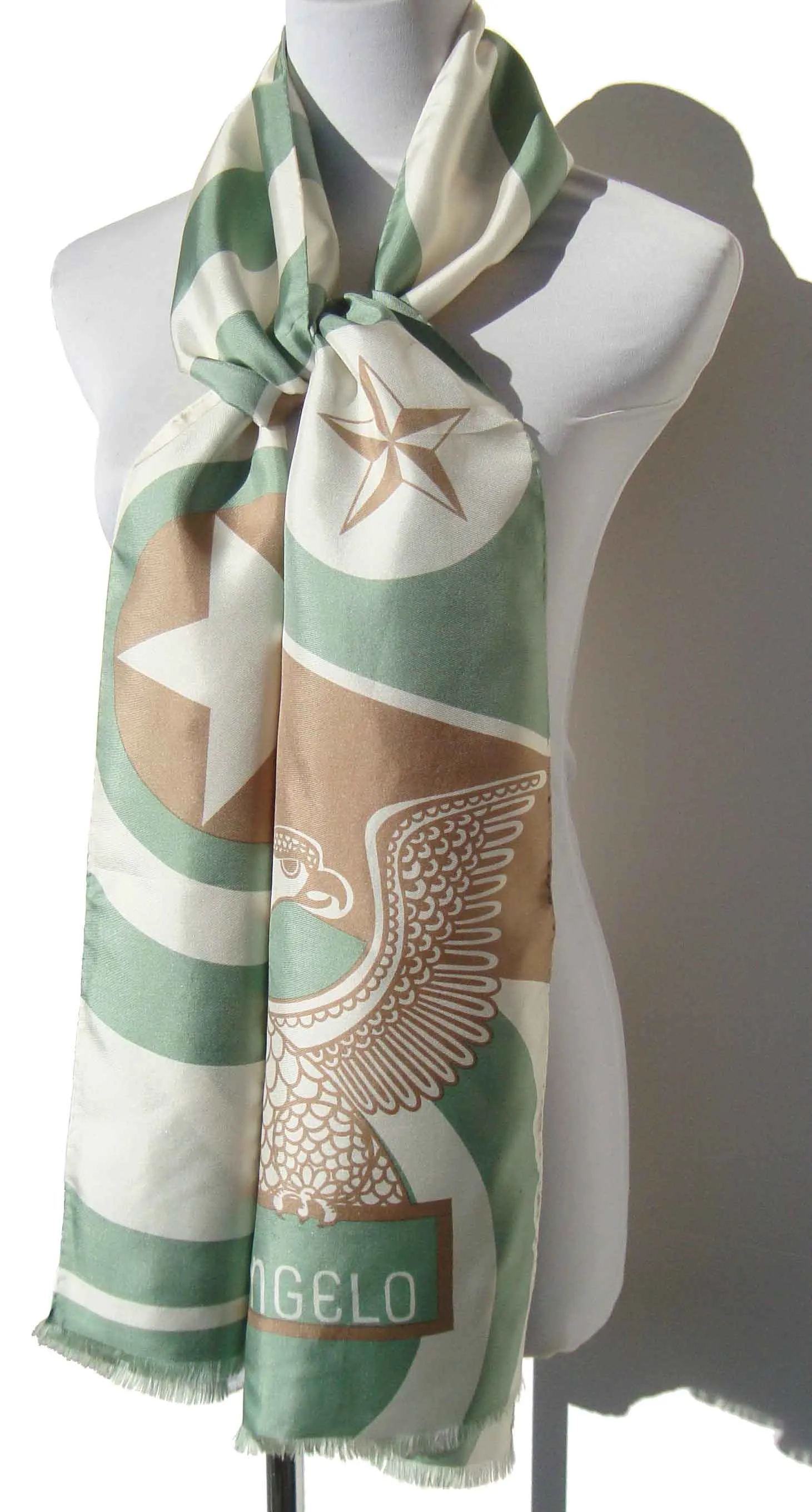 Vintage 60s Sant’Angelo Silk Scarf Eagle Print