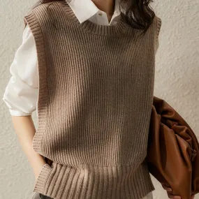 Wenkouban Graduation Gifts Fashion Sleeveless Knttied Sweater Vest Vintage O-neck Wool Jumper Women's Vest New Spring Autumn Pullover Sweater Female