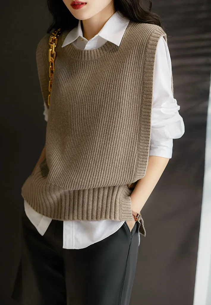 Wenkouban Graduation Gifts Fashion Sleeveless Knttied Sweater Vest Vintage O-neck Wool Jumper Women's Vest New Spring Autumn Pullover Sweater Female