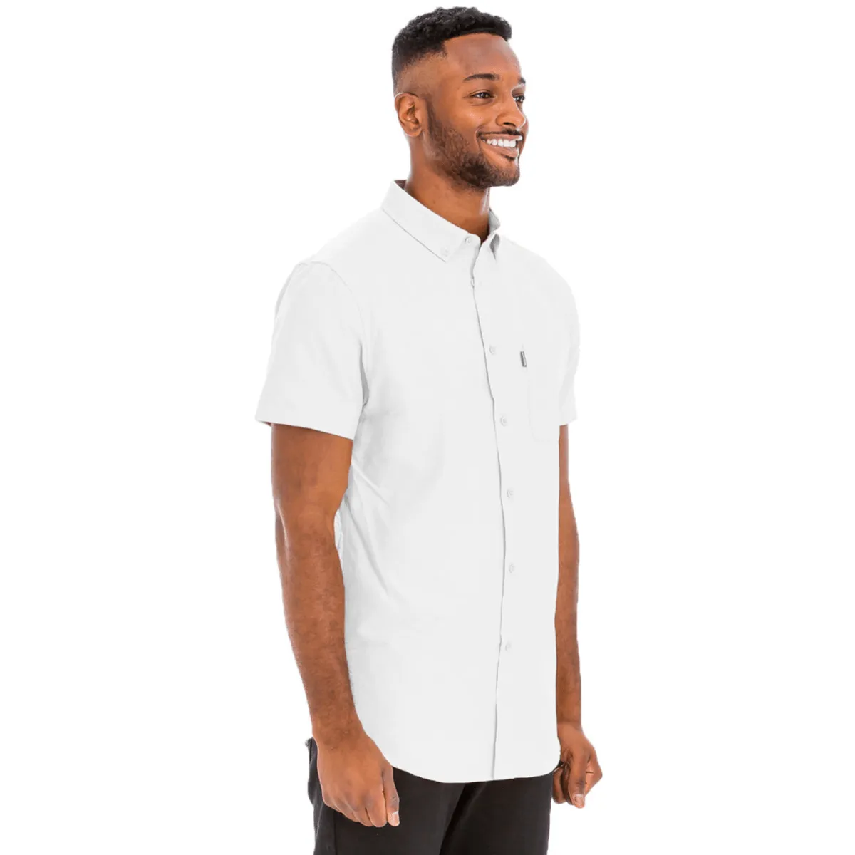 White Signature Short Sleeve Button-Down