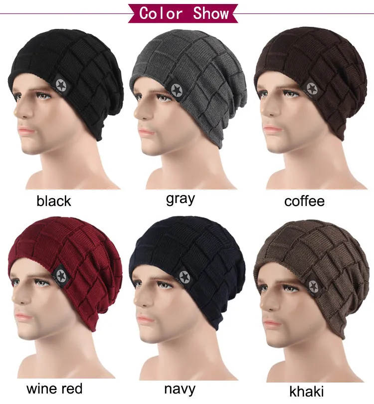 Winter Knit Hat Skullies Beanies Winter Hats For Men Women Beanie Warm Baggy Bonnet Fashion Cap Hat